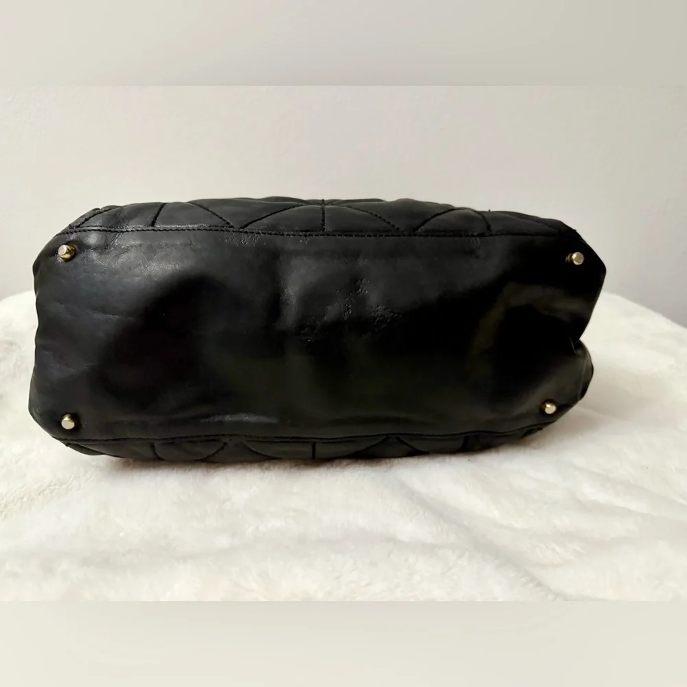 Furla Black Leather Quilted Shoulder Bag. EUC! - Picture 6 of 9